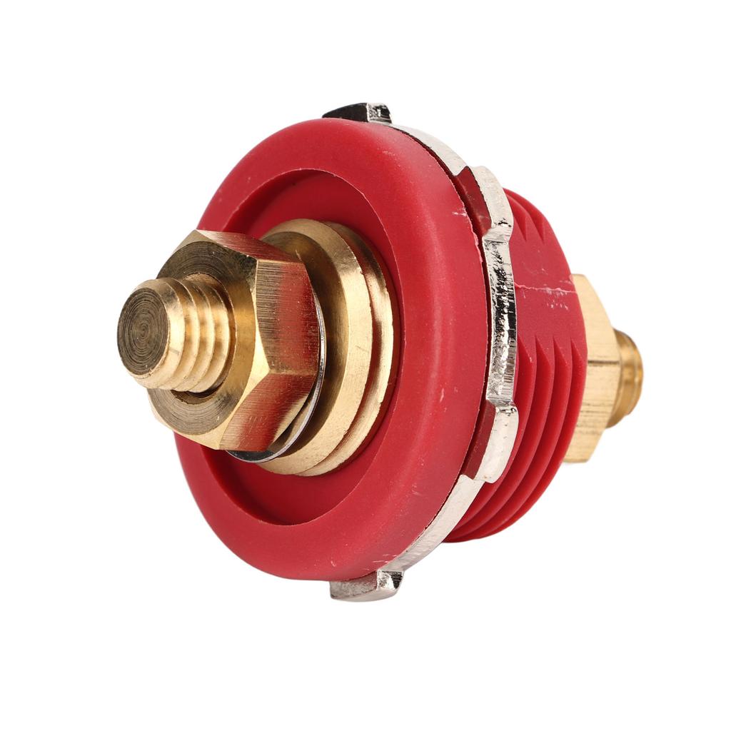 38in Thru Panel Battery Terminal 250A Zinc Alloy Brass Universal for Car RV Boat Yacht Red