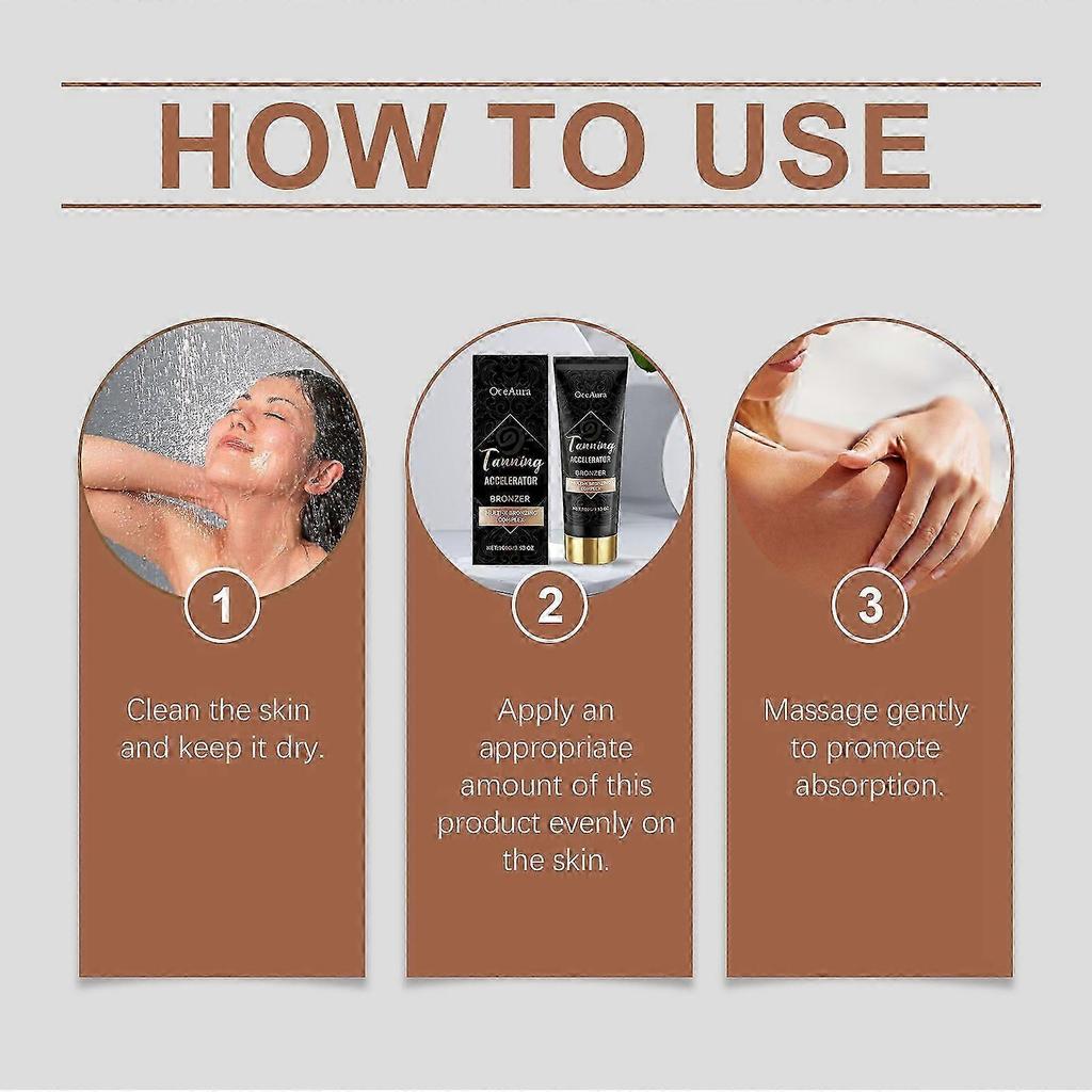 Natural & Durable Self Tanning Cream For Face & Body | Fast Tanned Skin Tone In 1 Hour, Tanning Accelerator, No Artificial Smell, 100g