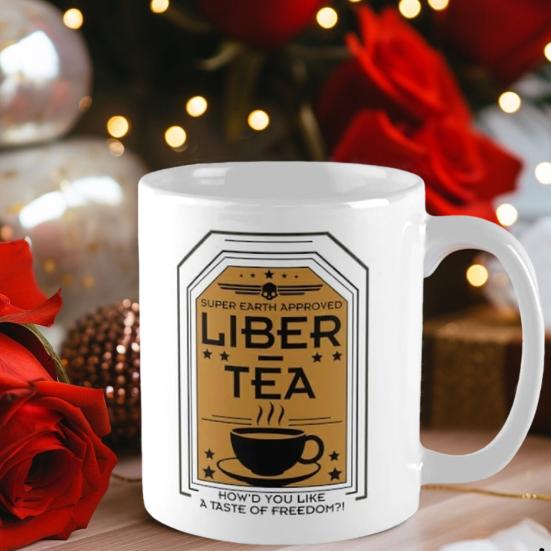 Ceramic Mug for Helldivers 2 Dishwasher Cup Safe 11oz Liber-Tea Microwave Tea Coffee Beverages