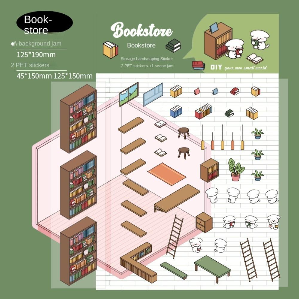 3D визуальная укладка наклеек DIY Пейзажная наклейка для блокнота Подарки Миниатюрная сцена 3D наклейки