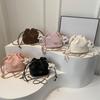 Fashionable Textured Bucket Bag New Style Bag Women's Chain Crossbody Bag Niche Pull-up with Fashionable Bucket Bag