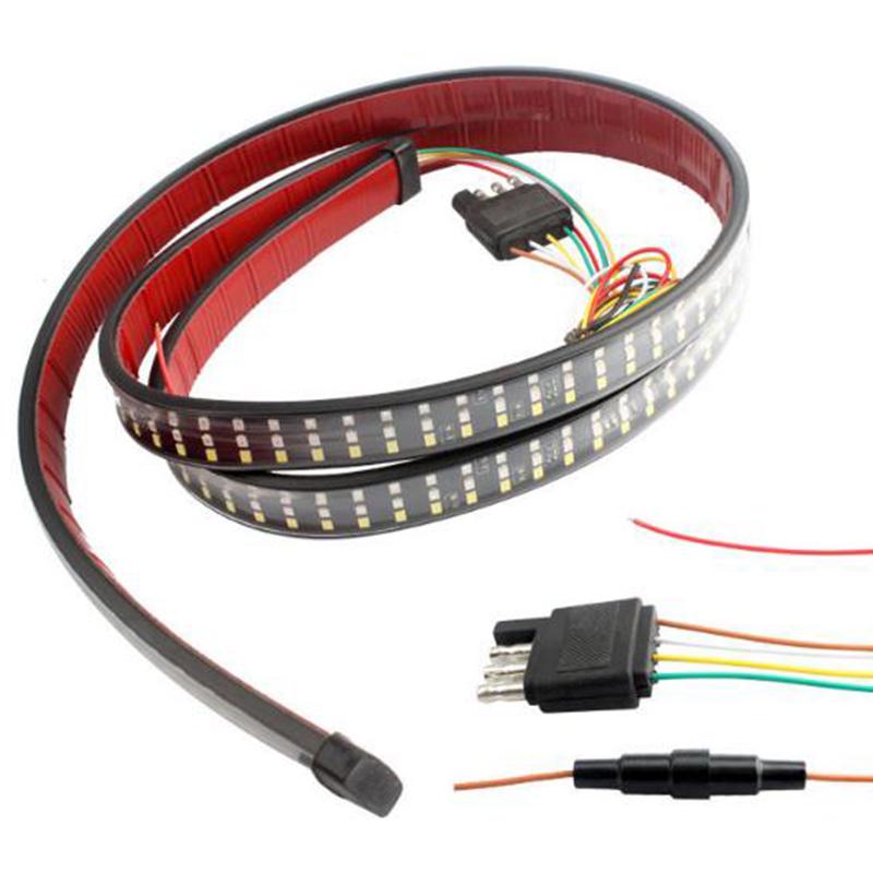 Светодиодная полоса для грузовика, фонарь на заднюю дверь, 3 ряда, сигнал заднего хода, задние фонари 48 дюймов