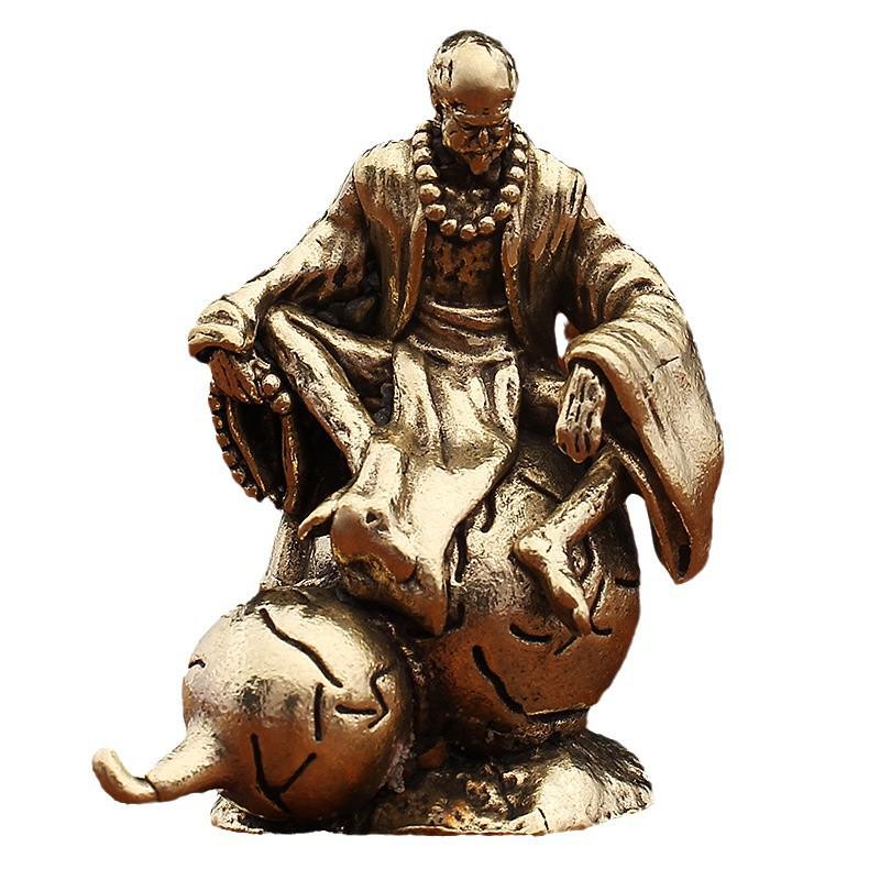 Маленькая бронзовая настольная фигурка Короля Обезьян - Изделие ручной работы из чистой меди