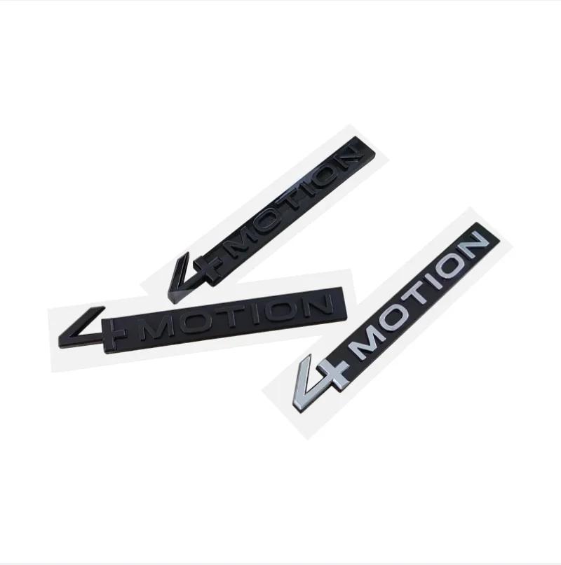 3D Metal Black 4 Motion Letters Car Rear Trunk Emblem Badge Decal For VW Tayron Golf MK4 5 Tiguan 4motion Sticker Accessories zd0