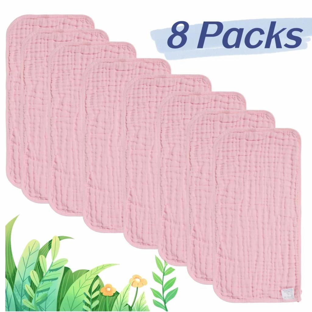 8 шт./упак. 10×20 дюймов, шестислойное детское полотенце для мытья лица, квадратное полотенце с пузырьками, мягкое впитывающее воду однотонное квадратное полотенце, детское полотенце-нагрудник