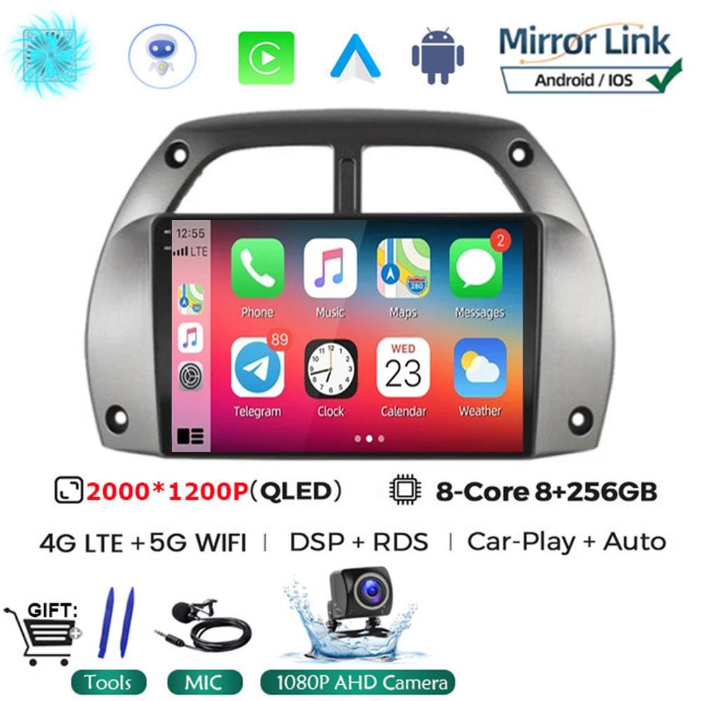 Android 14 Car Radio For Toyota RAV4 Rav 4 2001 - 2006 Multimedia Player Carplay QLED Touch Screen Auto Stereo 4G WIFI