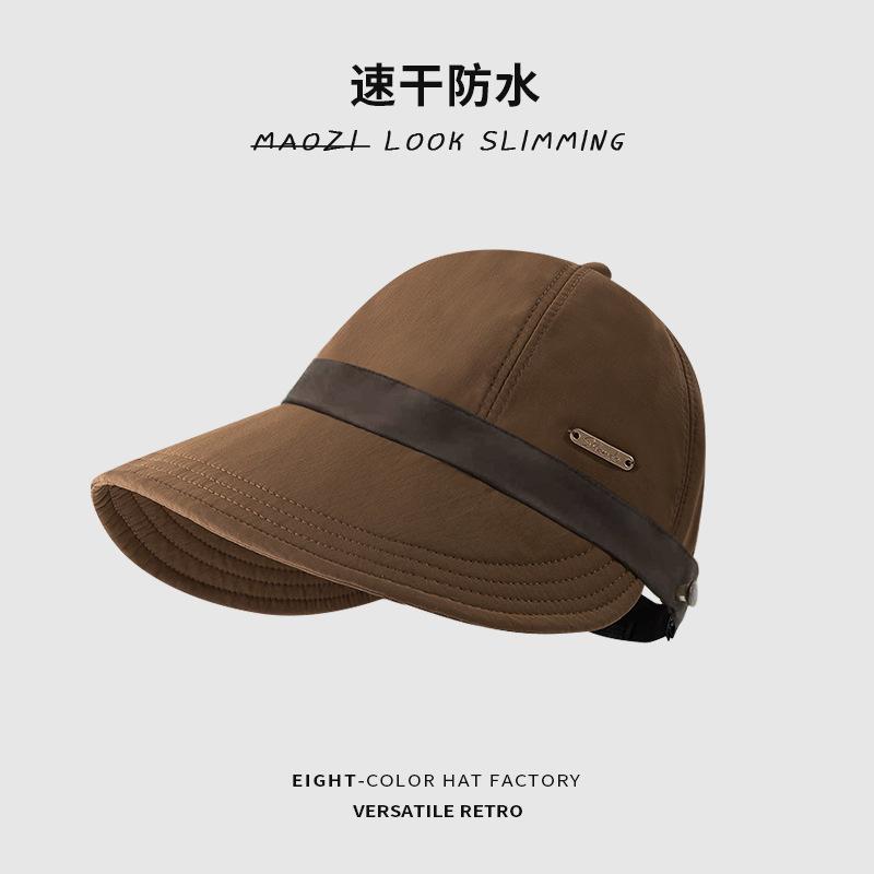 Ruth's color-blocked wide-brimmed baseball cap for women, spring/summer Korean version, versatile sun-shading fisherman's hat, makes the face look