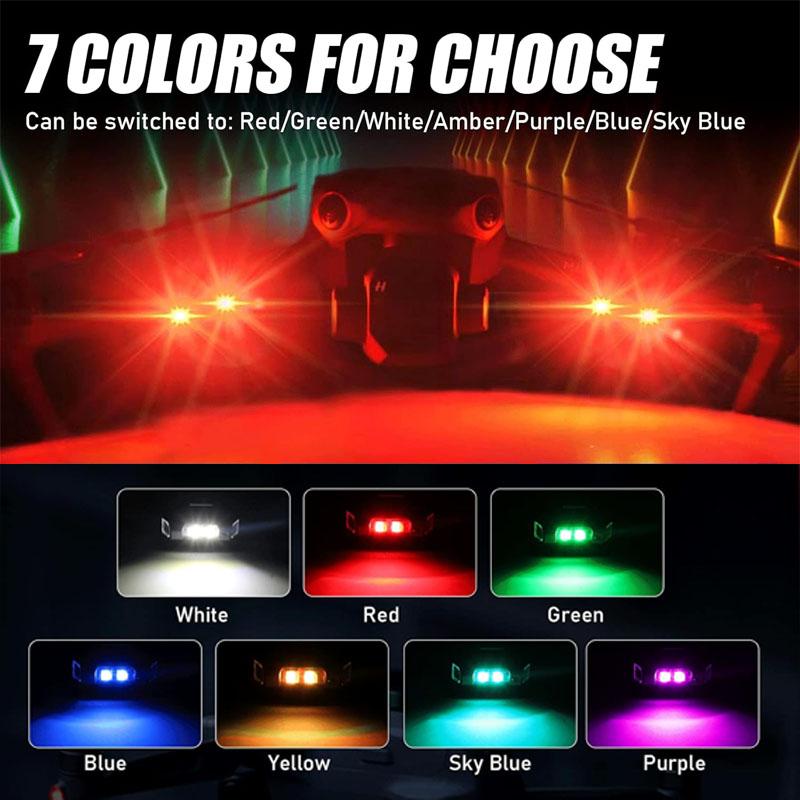 Drone Strobe Light 7 Color Motorcycle Taillights USB LED Anti-Collision Bike Aircraft Night Flying Flashing Warning Signal Light