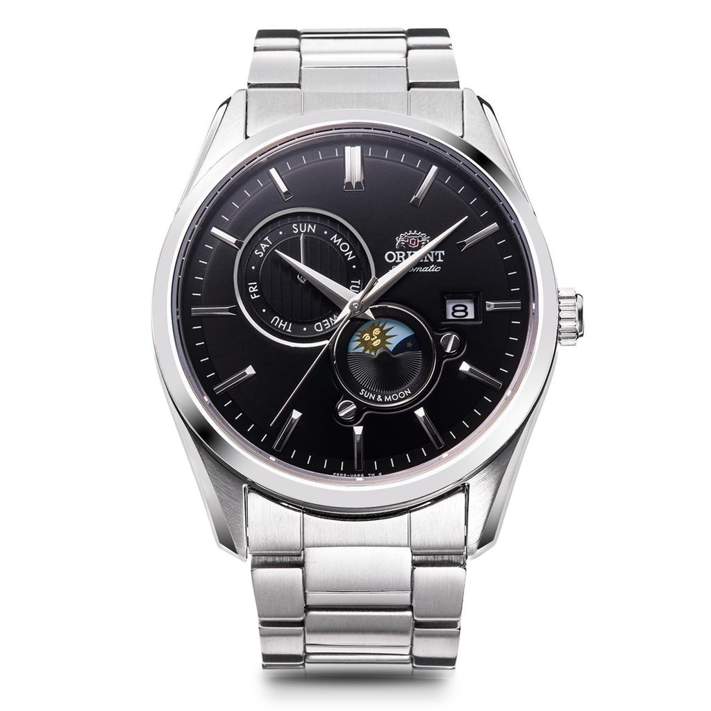 Orient SUN&MOON Automatic Men's Watch, Mechanical, Black Dial, Contemporary Design, Manufacturer's Warranty Included