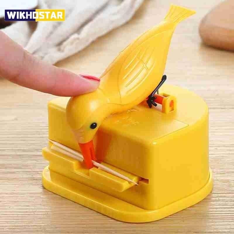 1Pc New Small Bird Toothpick Container Automatic Toothpick Dispenser Toothpick Holder Home Decoration Kitchen Accessories