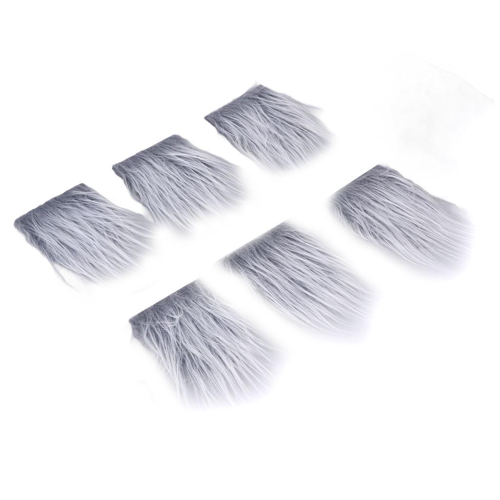 18 PCS Precut Gnome Beard Fluffy Gray Costume Braid Beard with Wood Balls for DIY Crafts Ornaments