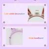 Bunny Ear Headband with Color-Changing Lights Rechargeable Movable Swinging Ears Hairband for Fun And Play Luminous Easy Operation Headdress
