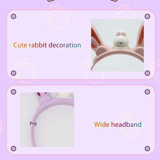 Bunny Ear Headband with Color-Changing Lights Rechargeable Movable Swinging Ears Hairband for Fun And Play Luminous Easy Operation Headdress