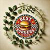 Vintage Retro Burger Metal Sign Best Burgers In Town Round Plaque Bar Cafe Kitchen Wall Decor