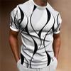Men's T Shirt Curved Radiance Graphic 3D Printed T-shirts Casual Loose Short Sleeve Tees Oversized Men Clothing Tops