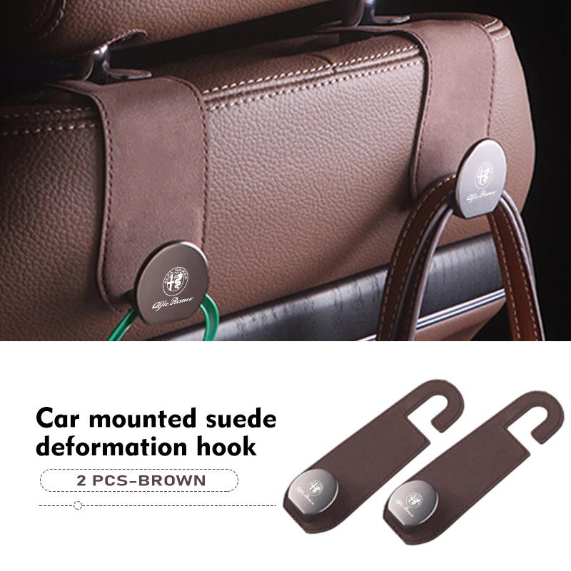 WTOM1 Car Seat Headrest Hook Wallet Storage Holder Auto Accessories For Alfa Romeo GT Stelvio F1 Brera Volante Tonale Gloria Disco