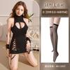Sex Underwear Workplace Roleplay Uniform High Neck Hollow Breast Sweater Straps Free Flirting