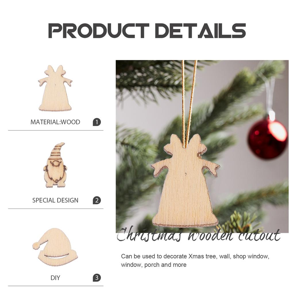 300 шт. Рождественские деревянные щепки, ломтики, деревянные вырезки, многоцелевые незаконченные поделки, аксессуары для елки своими руками