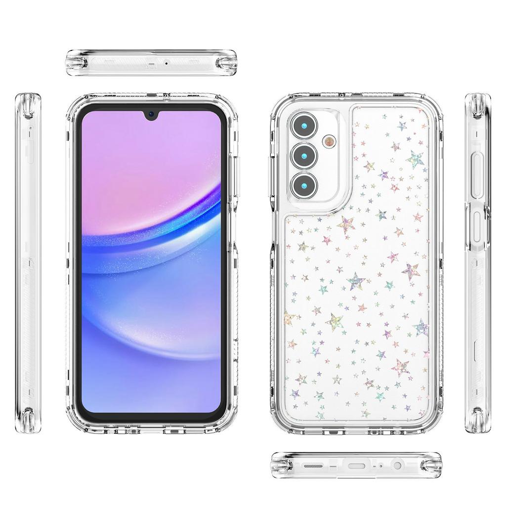 For Samsung Galaxy A55 5G Case Precise Cutouts Acrylic TPU Clear Phone Cover with Laser-printed Film