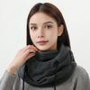 Women Winter Hat with Integrated Scarf Thick Warm Drawstring Windproof High Elasticity Full Outdoor Travel Cold Weath