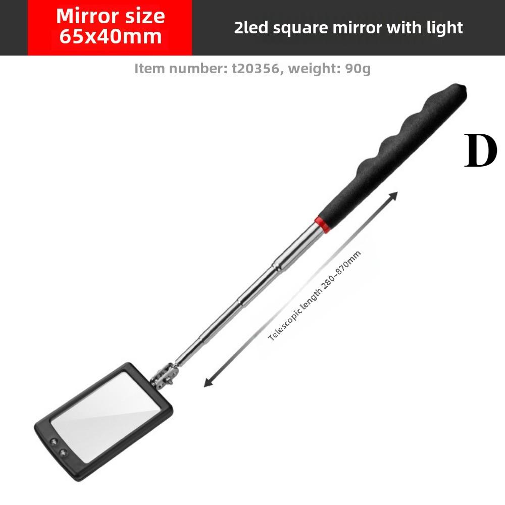 Car 360° pection Mirror LED Light Telescoping pection Mirror Telescopic Handle Repairing Mirrors Extend Mechanic Tools