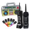 Vintage Inflatable Portable Phone Toy Thickened PVC Reusable Simulated Radio Microphone Model Toy Retro Theme Party Photo Props