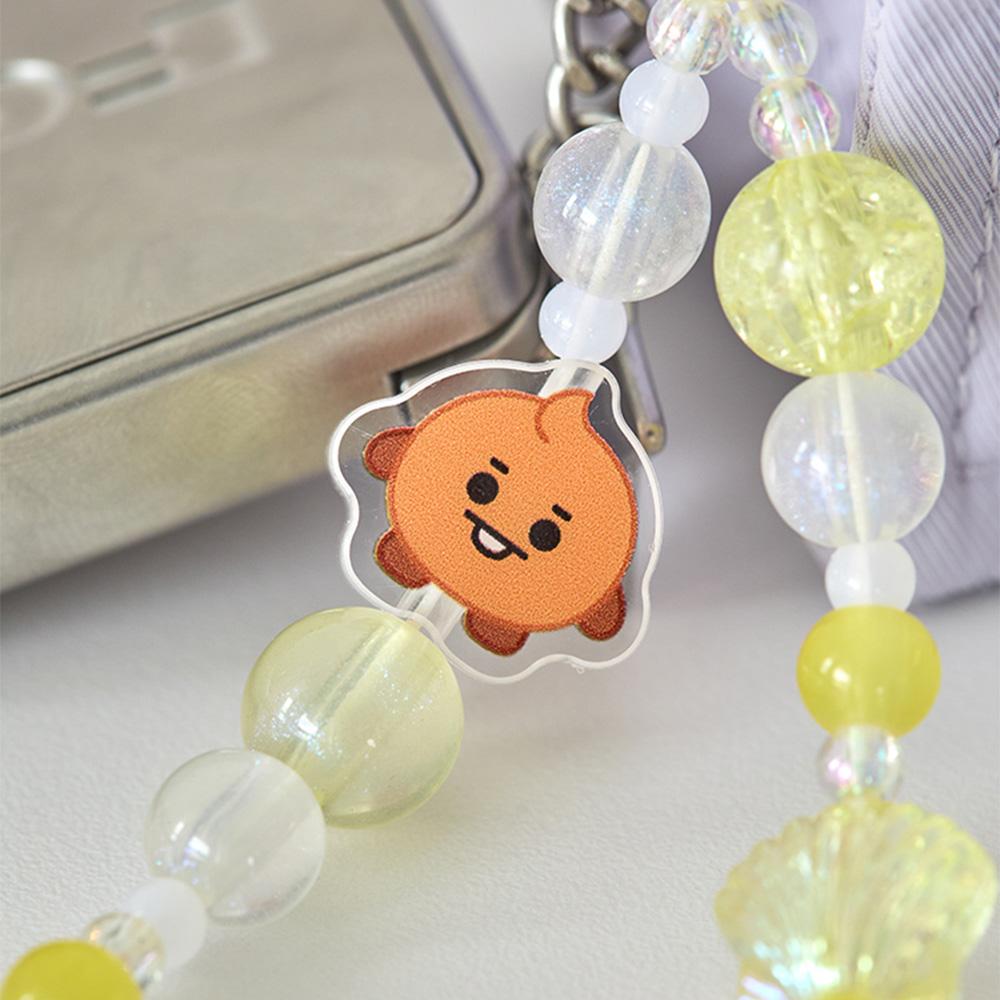 Брелок-подвеска BT21 Shooky Baby с жемчужными бусинами