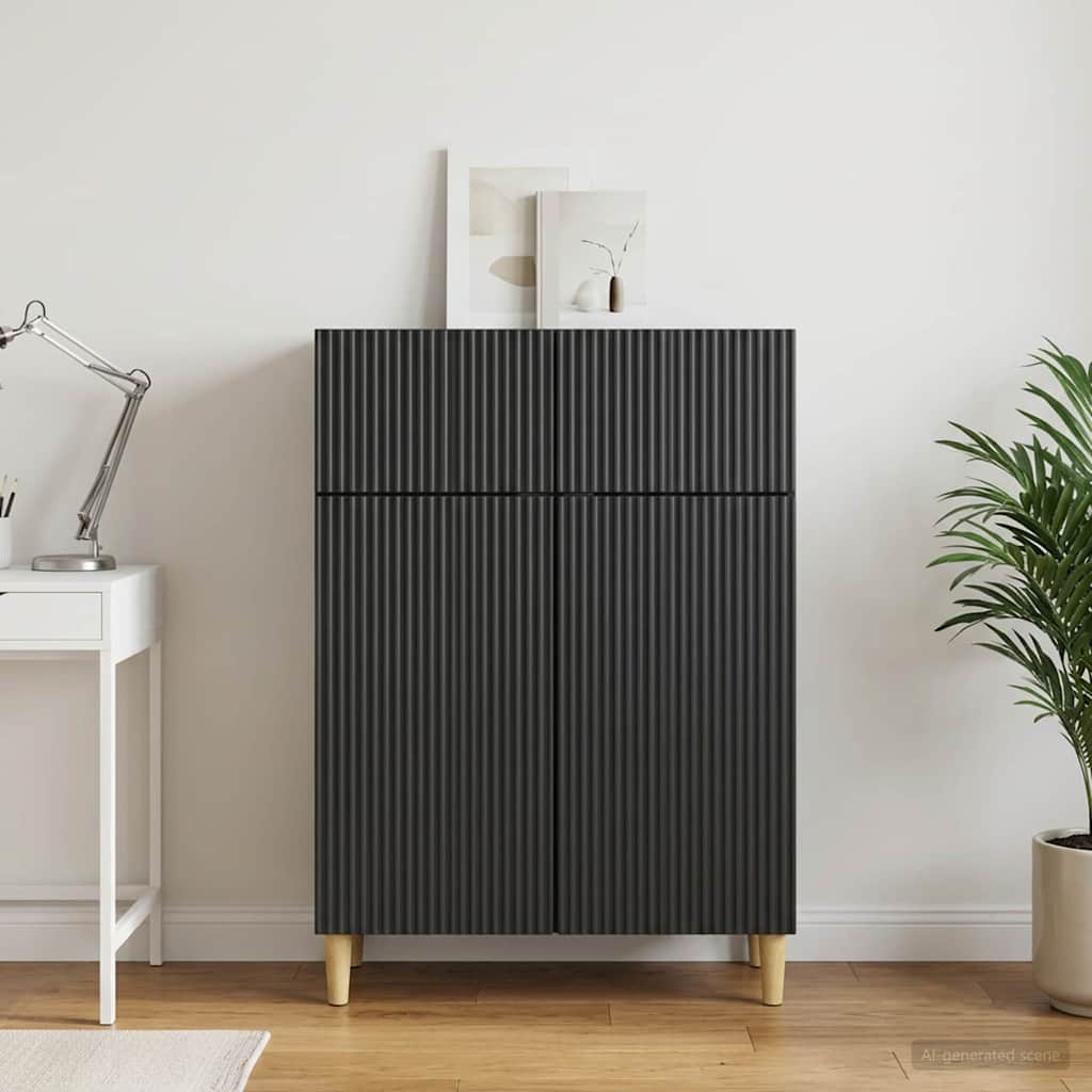 Sideboard Black 66 x 34.5 x 90 cm Particleboard