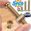 5pcs M8 Screw Fasteners Car Modification Accessories Universal Nickel-plated Steel Flat Head Screw Nut Set Hardware Accessories