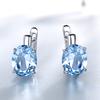 Oval Nano Sky Blue Topaz Gemstone Clip Earring
