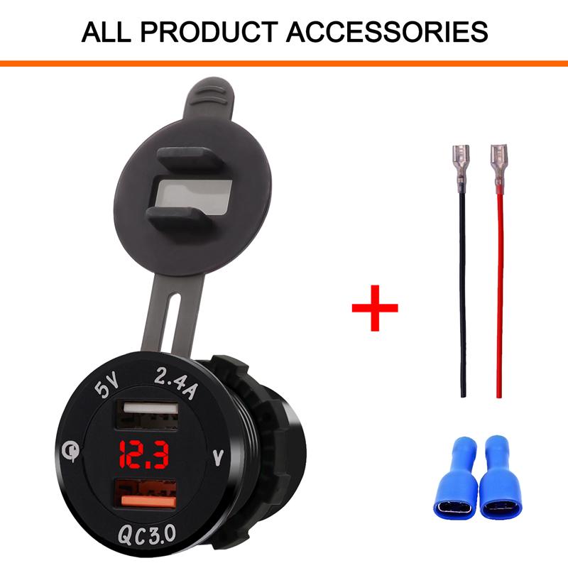 LMoDri Автомобильное быстрое зарядное устройство QC 3,0 Адаптер питания Dual USB Автомобильный разъем постоянного тока 12 В-24 В прикуриватель 2 porf для iPhone