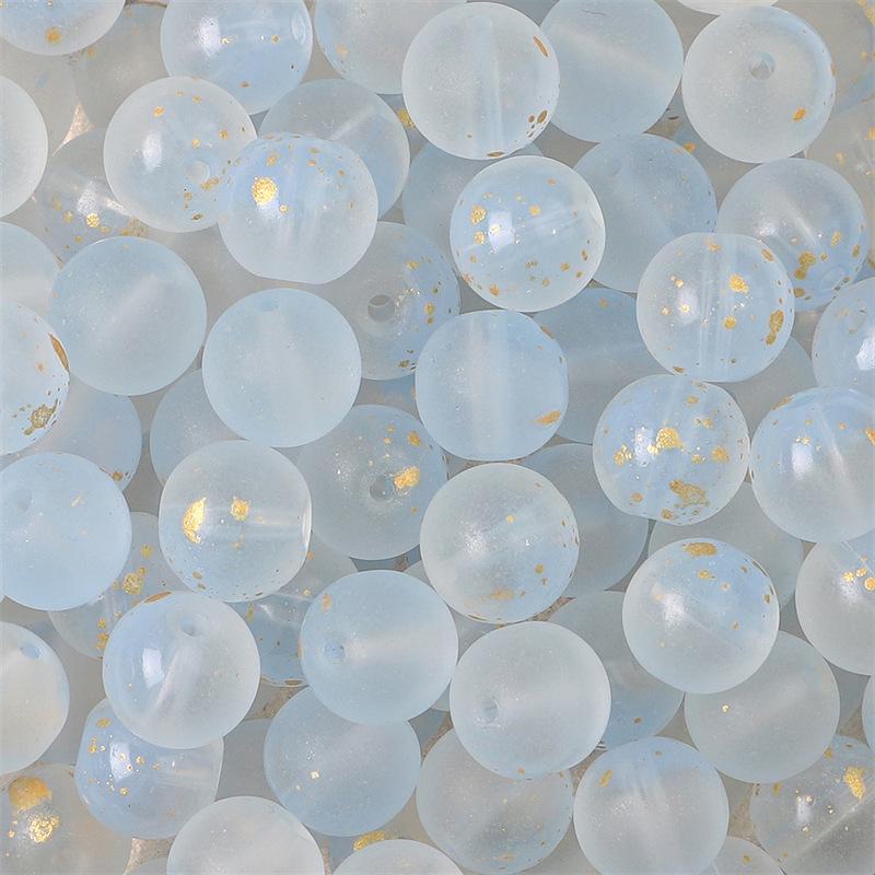 Комплект браслетов из бисера Summer Jelly Gold Glitter: Двойные стеклянные круглые бусины и полусахарные пузырчатые бусины