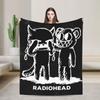 Супермягкий плед с рок-метал группой Radiohead Премиальный флисовый плед из фланели Легкое одеяло для кровати Уютные плюшевые одеяла Всесезонный