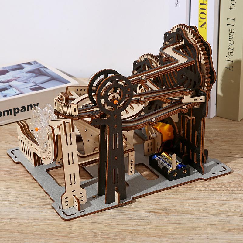 3D Mechanical Rolling Ball Puzzle Model - Educational Wooden Toy for Children