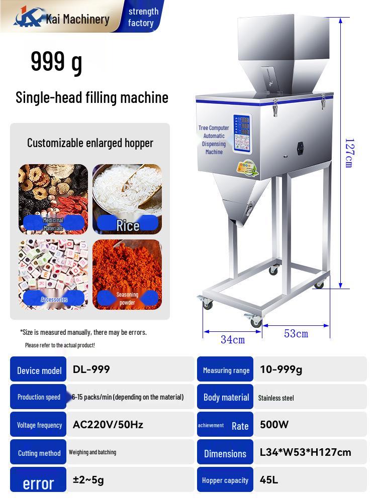 Zhouda Granular Rice & Powder Filling Machine 30-2500g, Fully Automatic Weighing & Packing System