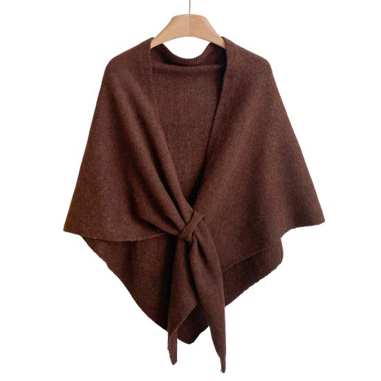 Женская вязаная шаль, накидка, шарф, однотонный, удобный кардиган, кейп, имитация кашемира, на плечи, топы, свитер