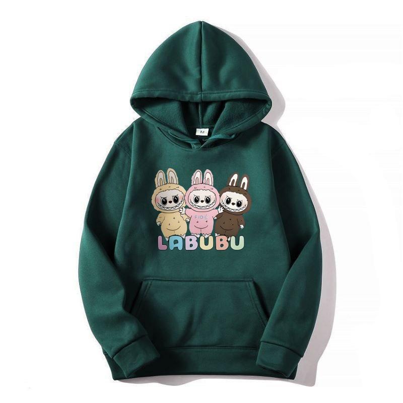 Детский свитшот с капюшоном Labubu2025: Европейско-американский модный тренд для детей среднего возраста осень/зима