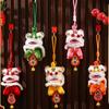 Cartoon Lion Dance Pendant Bell Chinese New Year Gift Lion Dance Keychain  Bag Hanging Accessories