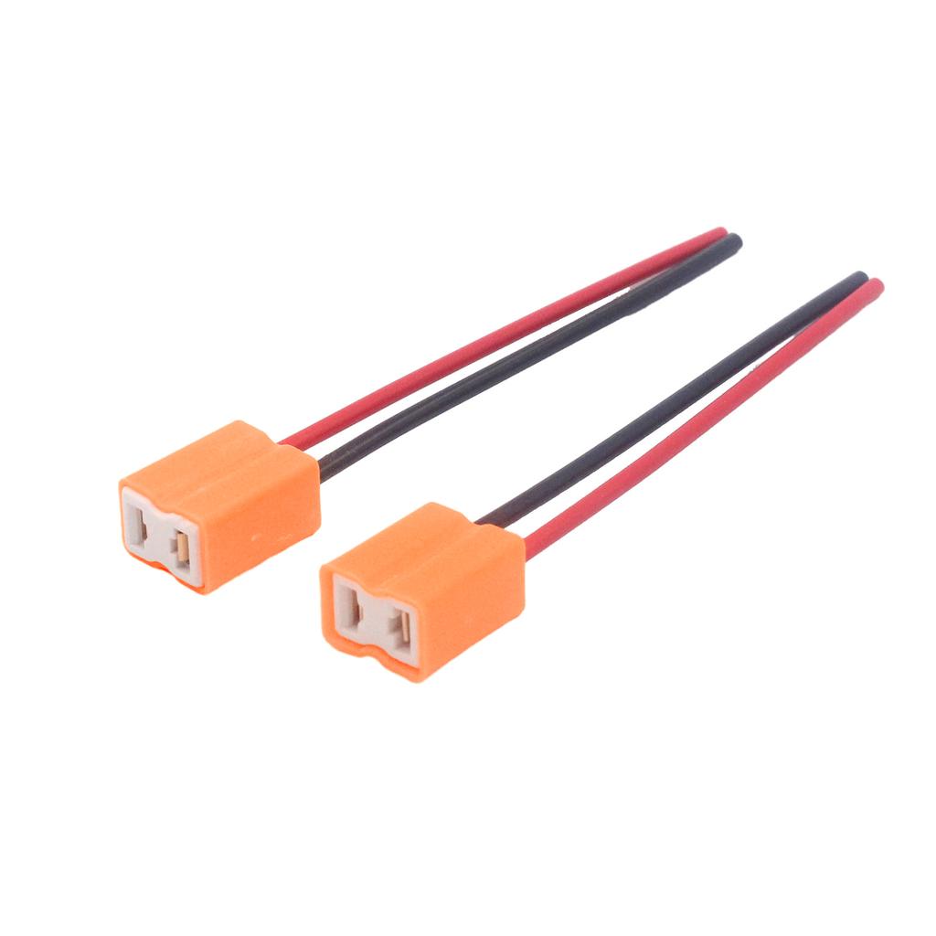 1 Pair Headlight Bulb Ceramic Socket Plug Connector Ceramic H7 Headlight Adapter Repair Plug Sockets with Wiring Harness