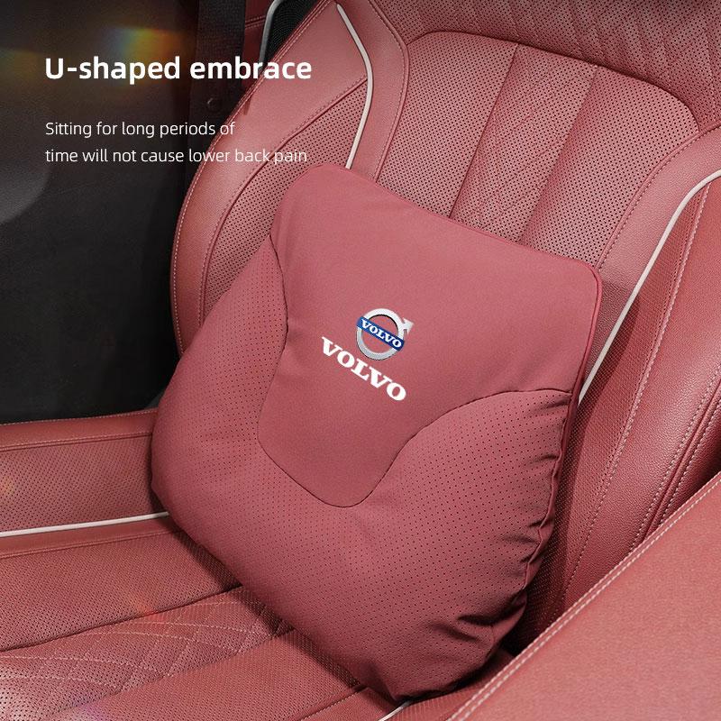 Suede Car Headrest Waist Pillow Car Accessories For Volvo V60 V40 XC90 S60 C30 XC60 V50 V70 S90 AWD Neck Pillow Lumbar Support FF1