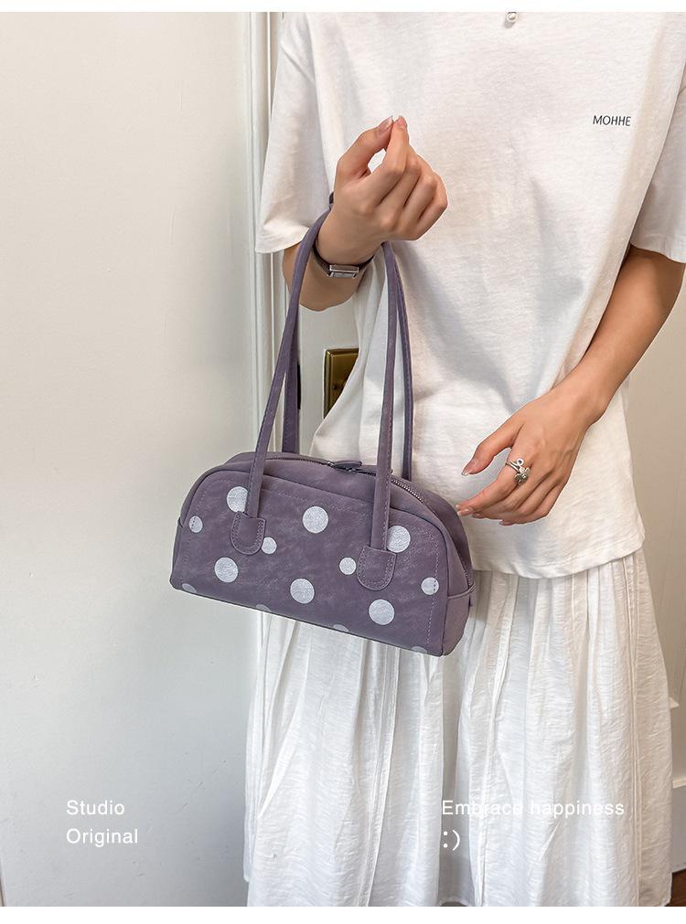 Корейская сумка-багет с горошком Boston Baguette Pillow Bag - Универсальная женская сумка через плечо 2026