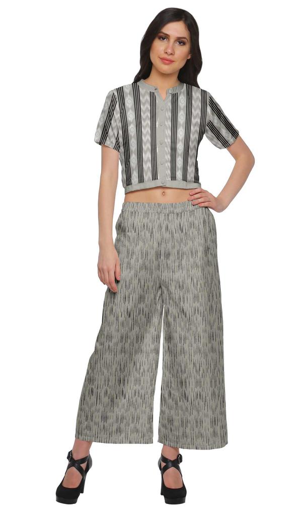 Moomaya Womena    S Crop Top Palazzo Set Printed 2 Piece Outfit Dress Ethnic