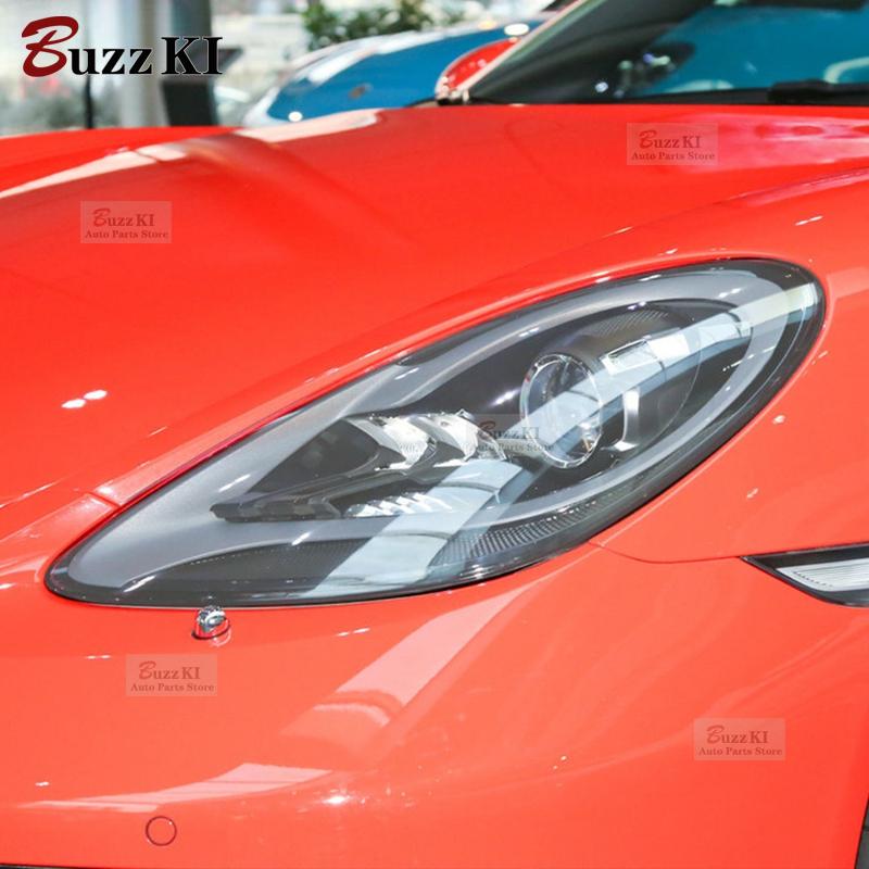 2 Pcs Car Headlight Protective Film Headlamp Transparent Black TPU Sticker For Porsche 718 Boxster Cayman 2016-On Accessories