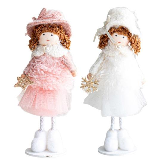 Christmas Angel Doll Ornaments Tabletop Small Plush Fairy Elf Figurine for Thanksgiving New Year Birthday Wedding Xmas Party Decoration