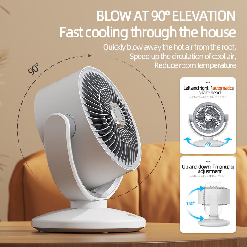 Desktop Circulating Fan Type-C Fast Charging Air Circulation Fan Mini Table Fan 3 Speed Adjustment Camping Fan Oscillating Fan