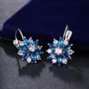 Европейские и американские каффы: Серьги-гвоздики Dark Night Jewelry с разноцветными цветами и кубическим цирконием AAA