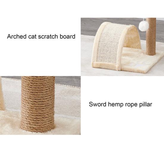 Дерево для кошек Yousheng с когтеточкой и насестом для кровати, башня для лазанья с подвесным пушистым шаром, сизалевая когтеточка для домашних кошек