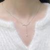 Curved Tassel Water Drop Necklace for Women's New Light Luxury Niche Design Simple