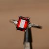 Womens Ring 925 Sterling Silver Band with Rectangle Cut Natural Red Garnet Gemstone For Engagement,Anniversary & Wedding Wear Ring
