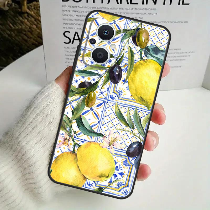 Mediterranean Lemon Case For OPPO Reno 11F 10 Pro 4 5 6 7 8 Lite 4Z 5Z 8T OPPO Find X6 X5 Pro X2 X3 Neo Cover